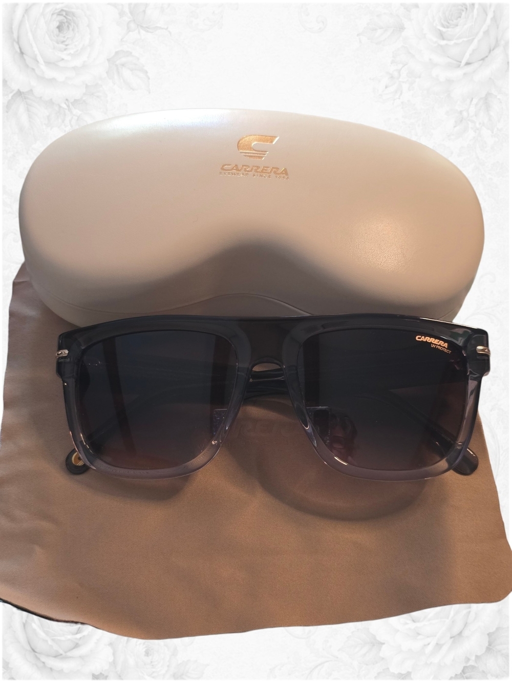 NWOT Carrera 340/S Rectangular Sunglasses Gradient Black FT39K 57mm